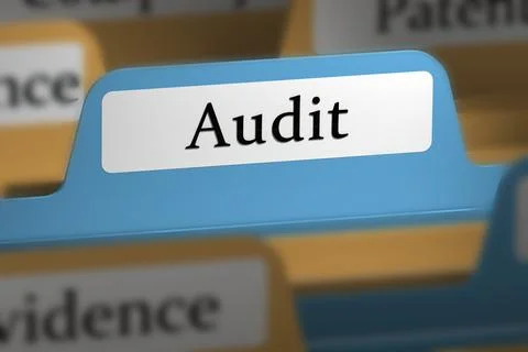 Audit word on file folder tab Stock Illustration