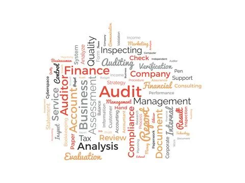 Audit wordcloud template. Business concept vector background. Stock Illustration