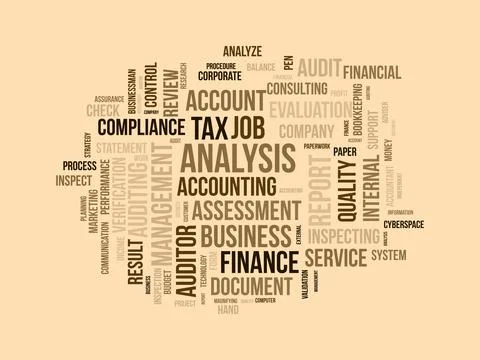 Audit wordcloud template. Business concept vector background. Stock Illustration