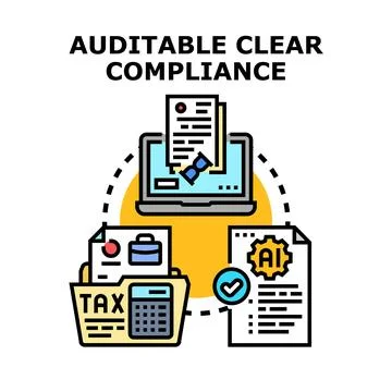 Auditable clear compliance documents and regulatory processes Stock Illustration