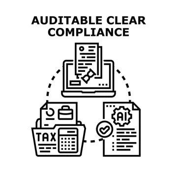 Auditable clear compliance documents and regulatory processes Stock Illustration