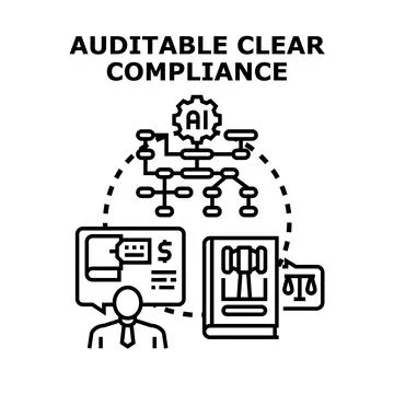 Auditable clear compliance process with ai management Stock Illustration