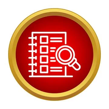 Auditing checklist document with magnifying glass icon Illustrazione stock