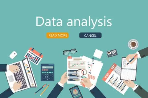 Auditing concept, tax process, analysis, data, accounting, planning, management Stock Illustration