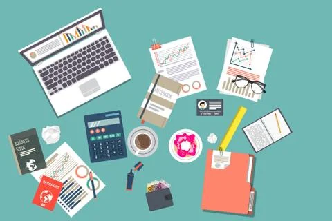 Auditing concept, tax process, analysis, data, accounting, planning, management Stockillustratie