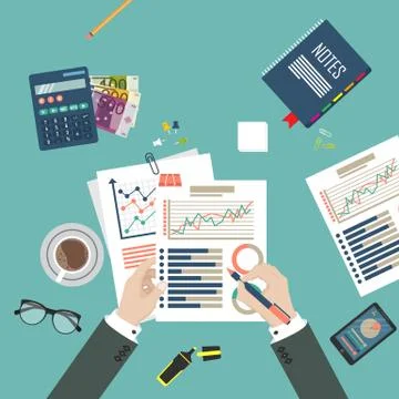 Auditing concept, tax process, analysis, data, accounting, planning, management 스톡 일러스트