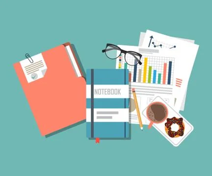 Auditing concept, tax process, analysis, data, accounting, planning, management, Stock Illustration