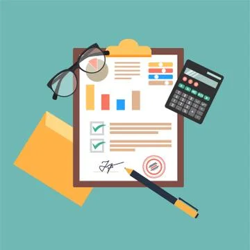 Auditing concept, tax process, analysis, data, accounting, planning, management Illustrazione stock