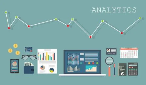 Auditing concept, tax process, analysis, data, accounting, planning, management 스톡 일러스트