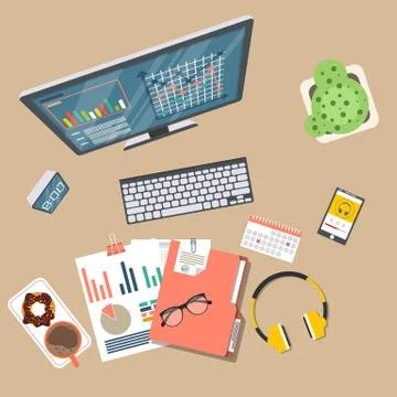 Auditing concept, tax process, analysis, data, accounting, planning, management Stockillustratie
