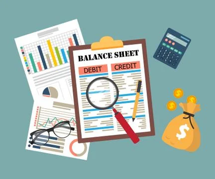 Auditing concept, tax process, analysis, data, accounting, planning, management Stock Illustration