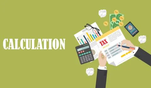 Auditing concept, tax process, analysis, data, accounting, planning, management Stock Illustration