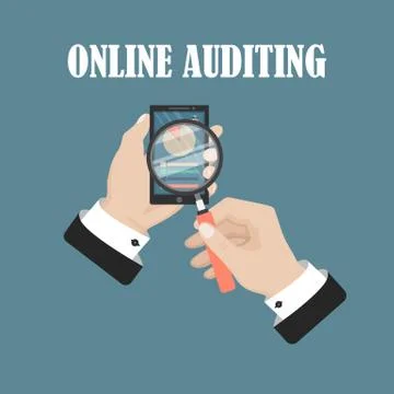 Auditing concept, tax process, analysis, data, accounting, planning, management Stock Illustration