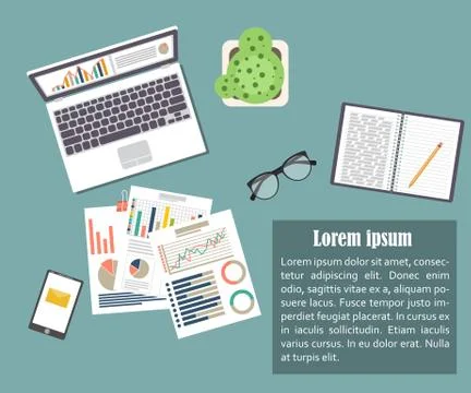 Auditing concept, tax process, analysis, data, accounting, planning, management Stock Illustration