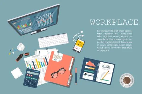 Auditing concept, tax process, analysis, data, accounting, planning, management Stock Illustration