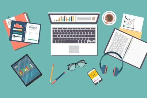 Auditing concept, tax process, analysis, data, accounting, planning, management Stock Illustration