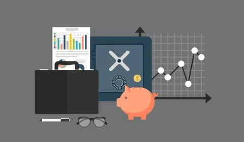 Auditing concept, tax process, analysis, data, accounting, planning, management Stock Illustration