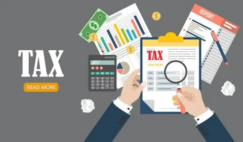 Auditing concept, tax process, analysis, data, accounting, planning, management イラスト素材