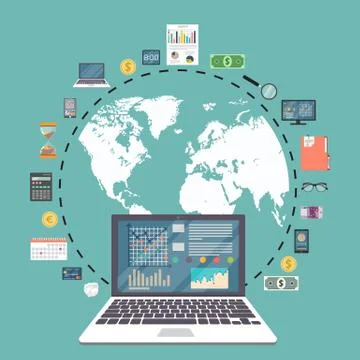 Auditing concept, tax process, analysis, data, accounting, planning, management Stock Illustration