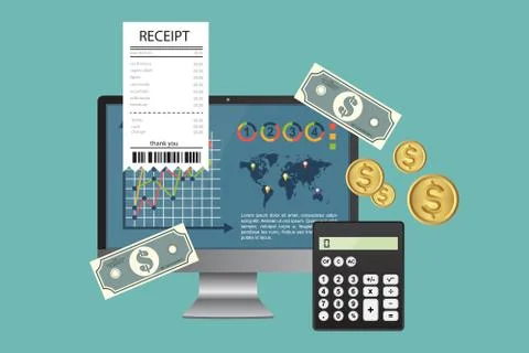 Auditing concept, tax process, analysis, data, accounting, planning, management Illustrazione stock
