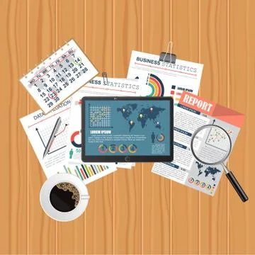 Auditing concept, tax process, analysis, data, accounting, planning, management 스톡 일러스트
