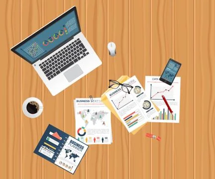 Auditing concept, tax process, analysis, data, accounting, planning, management Stock Illustration