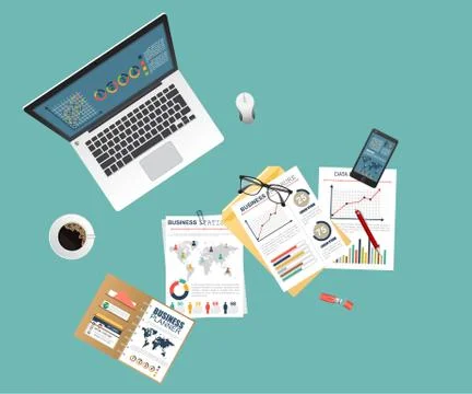 Auditing concept, tax process, analysis, data, accounting, planning, management Stock Illustration