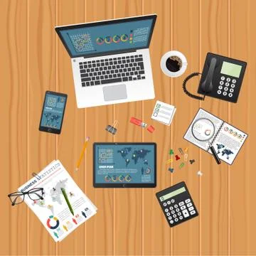 Auditing concept, tax process, analysis, data, accounting, planning, management Stock Illustration