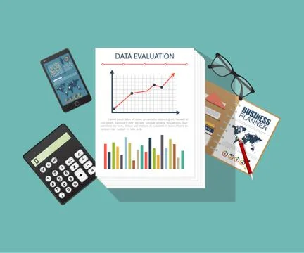 Auditing concept, tax process, analysis, data, accounting, planning, management Stock Illustration