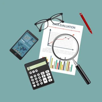 Auditing concept, tax process, analysis, data, accounting, planning, management Stock Illustration