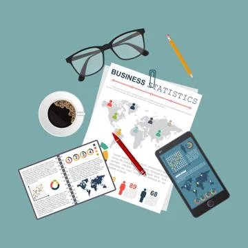 Auditing concept, tax process, analysis, data, accounting, planning, management Stock Illustration