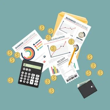 Auditing concept, tax process, analysis, data, accounting, planning, management Illustrazione stock