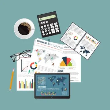Auditing concept, tax process, analysis, data, accounting, planning, management Stock Illustration