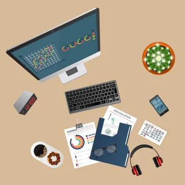 Auditing concept, tax process, analysis, data, accounting, planning, management Stock Illustration