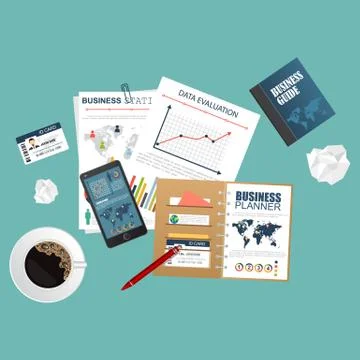 Auditing concept, tax process, analysis, data, accounting, planning, management Illustrazione stock