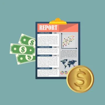 Auditing concept, tax process, analysis, data, accounting, planning, management Stock Illustration