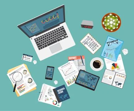 Auditing concept, tax process, analysis, data, accounting, planning, management イラスト素材