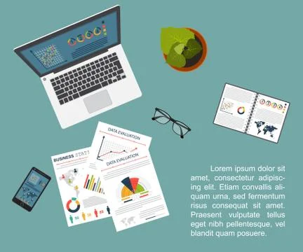 Auditing concept, tax process, analysis, data, accounting, planning, management Stock Illustration