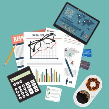 Auditing concept, tax process, analysis, data, accounting, planning, management イラスト素材