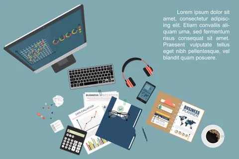 Auditing concept, tax process, analysis, data, accounting, planning, management Stock Illustration