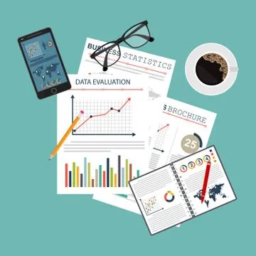 Auditing concept, tax process, analysis, data, accounting, planning, management Illustrazione stock