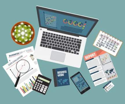 Auditing concept, tax process, analysis, data, accounting, planning, management Stock Illustration