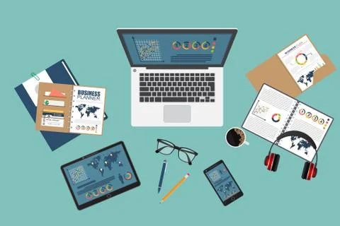 Auditing concept, tax process, analysis, data, accounting, planning, management Illustrazione stock