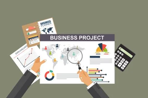 Auditing concept, tax process, analysis, data, accounting, planning, management Stock Illustration