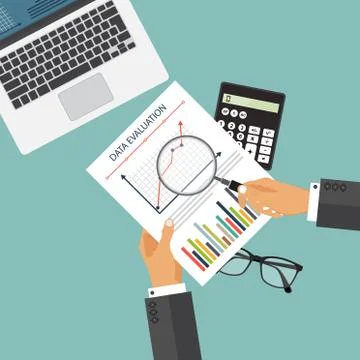 Auditing concept, tax process, analysis, data, accounting, planning, management Stock Illustration