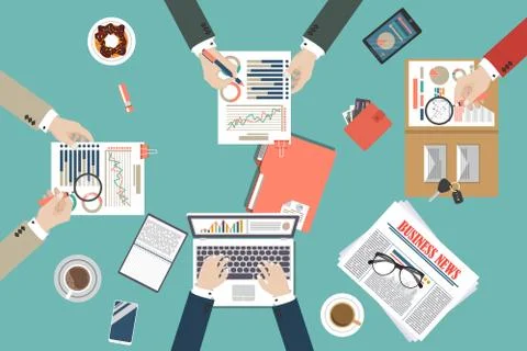 Auditing concept vector illustration. Tax process. Business background. Flat des Stock Illustration
