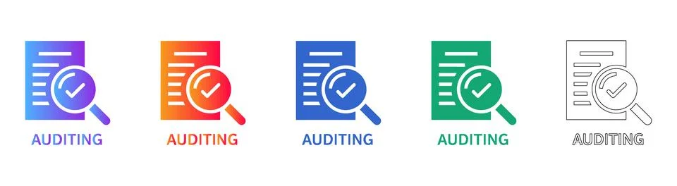 Auditing Document and Checkmark Icons 库存插图