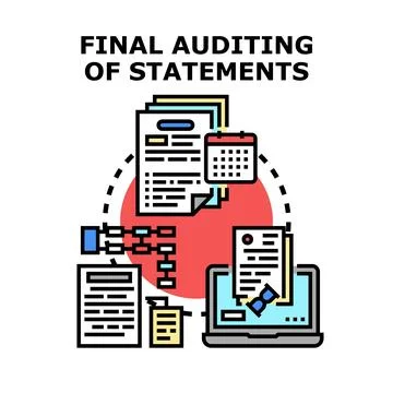 Auditing financial statements vector concept illustration 库存插图