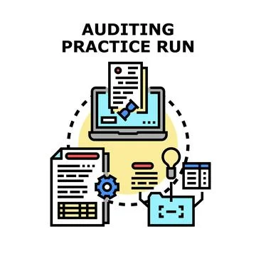 Auditing practice run process with data analysis Stock Illustration