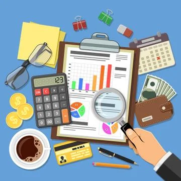 Auditing, Tax process, Accounting Concept Stock Illustration